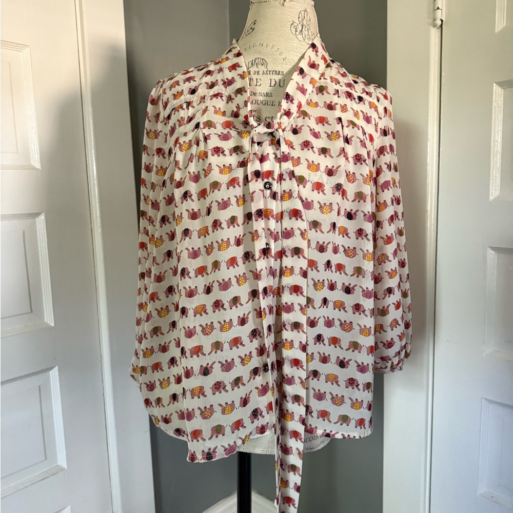 Under Skies Elephant Print Top